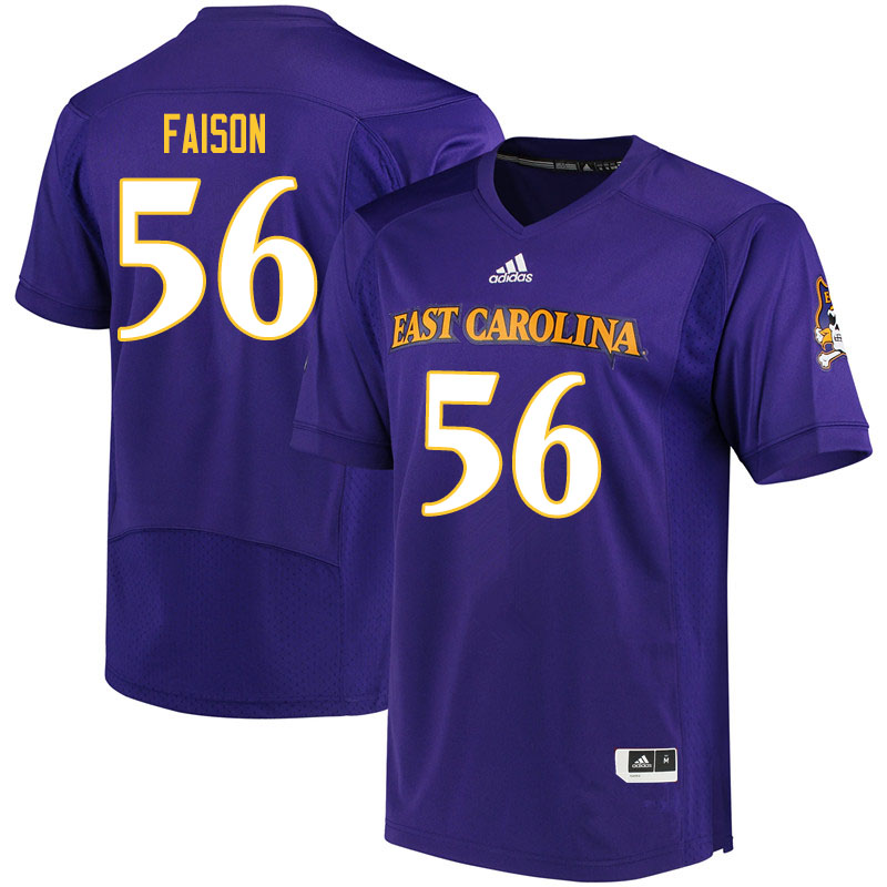 Men #56 Damir Faison ECU Pirates College Football Jerseys Sale-Purple - Click Image to Close